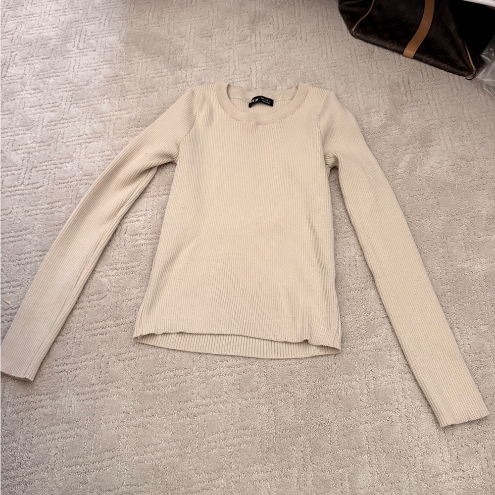 SHEIN Cream Long Sleeve Top